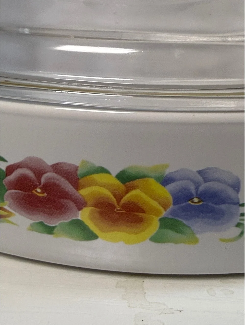 3 Vintage Corning Ware Summer Blush 2L, 1.5L & 1L Casserole Dish Pansies w/lids